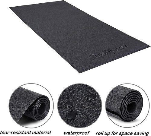 ZENY Exercise Equipment Mat 96''x38'', Exercise Bike, Elliptical, Treadmill Mat, Bike Trainer Pad for Gym Equipment Floor Protector