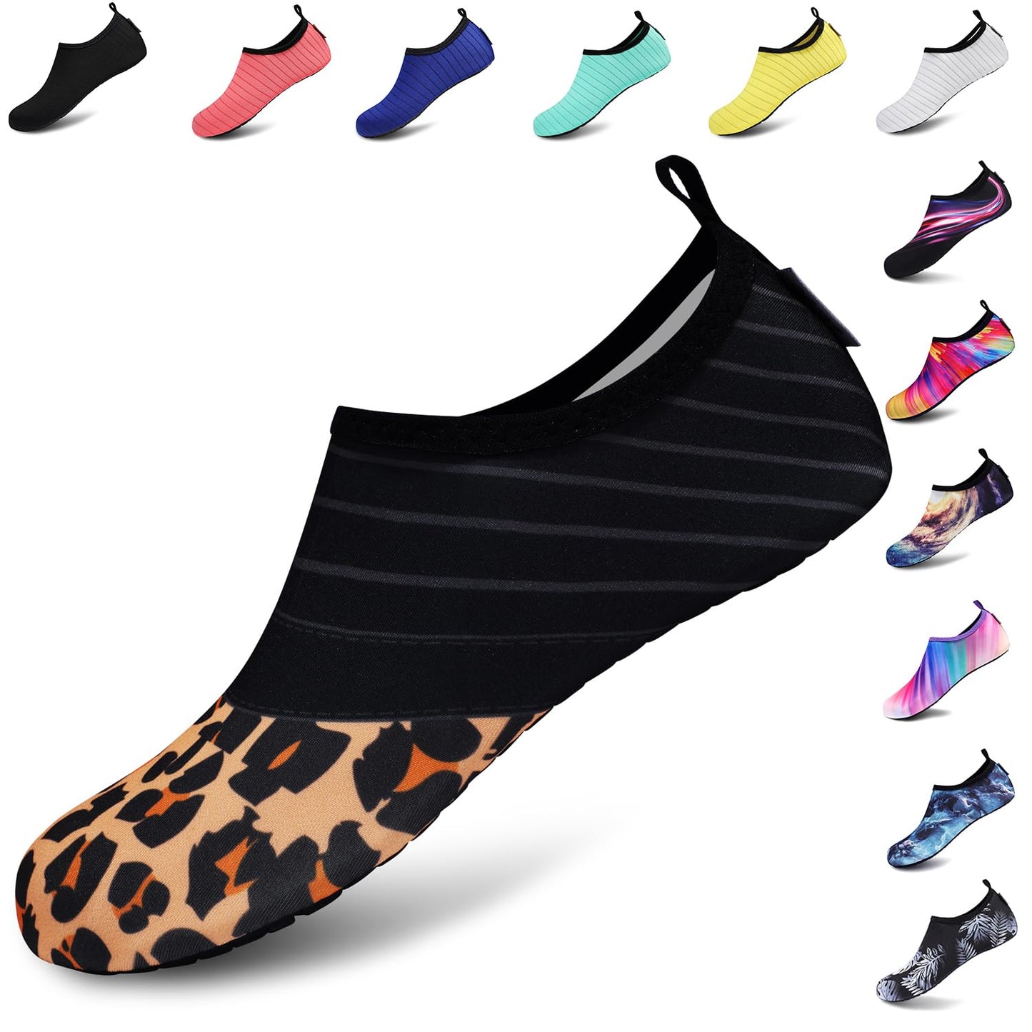 VIFUUR Water Sports Unisex Shoes Splice Orange Leopard - 9-10 W US / 7.5-8.5 M US (40-41)