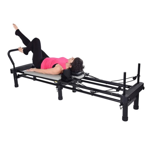 AeroPilates Reformer Home Workout Equipment, Pilates Machine w/Resistance, Gray