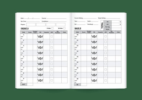 Golf Log Pocket Notebook - Progress Tracker, 50 Detailed Rounds, Yardage Section, Golf Terminology & Game Formats