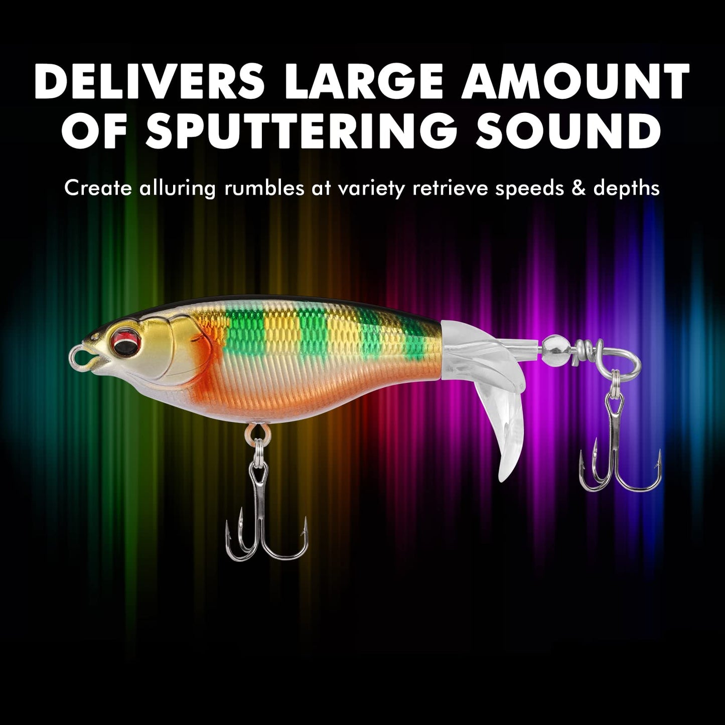 TRUSCEND Popobait Easy Catch Fishing Lures with BKK Hooks, Instant Startup, Longer Cast, Balanced Spray/Sound/Swim, Plopper Topwater Lures for Bass, Trout, Pike, Freshwater Saltwater Fishing Teasers