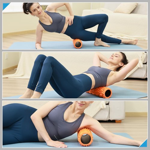 Zmarthumb Foam Roller - 15 inch Deep Tissue Massager for Muscle Massage, Myofascial Trigger Point Release, Exercise, Yoga, Pilates & Stretching(Orange)
