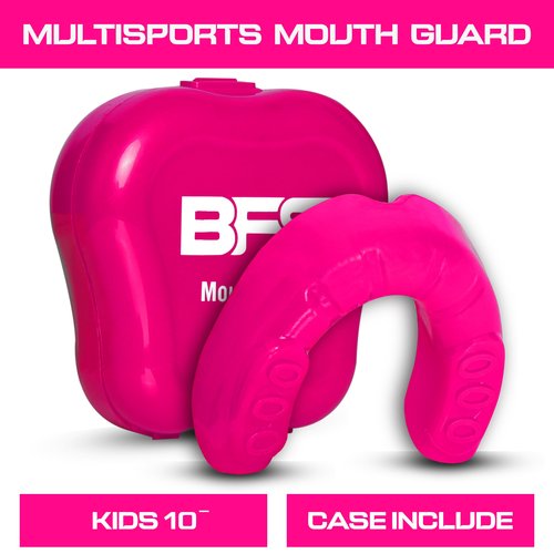 BFS IMPEX Sports Mouth Guard for Kids,Youth,Boys,Girls,Child Teen Mouthguard with Case (BPA Free) for Boxing, Martial Arts,MMA Karate,Lacrosse,Football,Soccer and All Contact Sports (Pink)