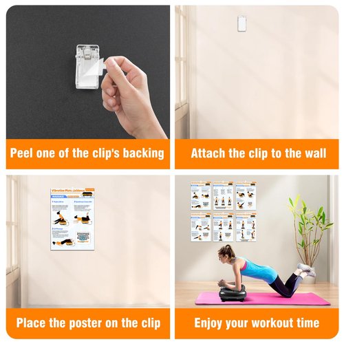Vibration Plate Exercise Machine Poster - 6 Workout Guidance & 2 Pcs Planner, Comprehensive Whole Body Wave Vibrating Workout Chart
