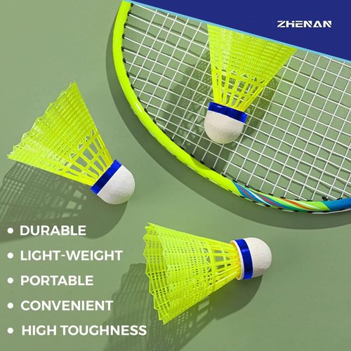 ZHENAN Badminton Birdies,12 Pack Nylon Badminton Shuttlecocks-Hight Speed Batting Training Practice Birdie Ball for Indoor and Outdoor Sports Matches,Highly Stable & Durable Shuttle Balls