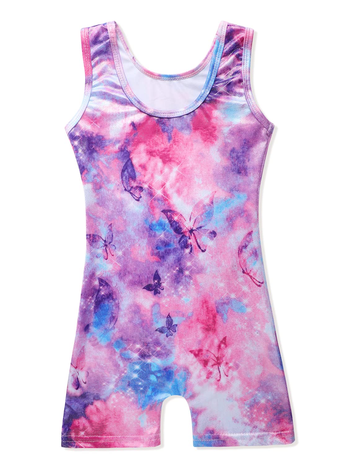 Leotards for Girls Gymnastics 3t 4t Dance Outfit Toddler KId Child Athletic Dance Wear Shiny Purple Hotpink Butterfly Biketard (Butterfly Hotpink, 4-5T)