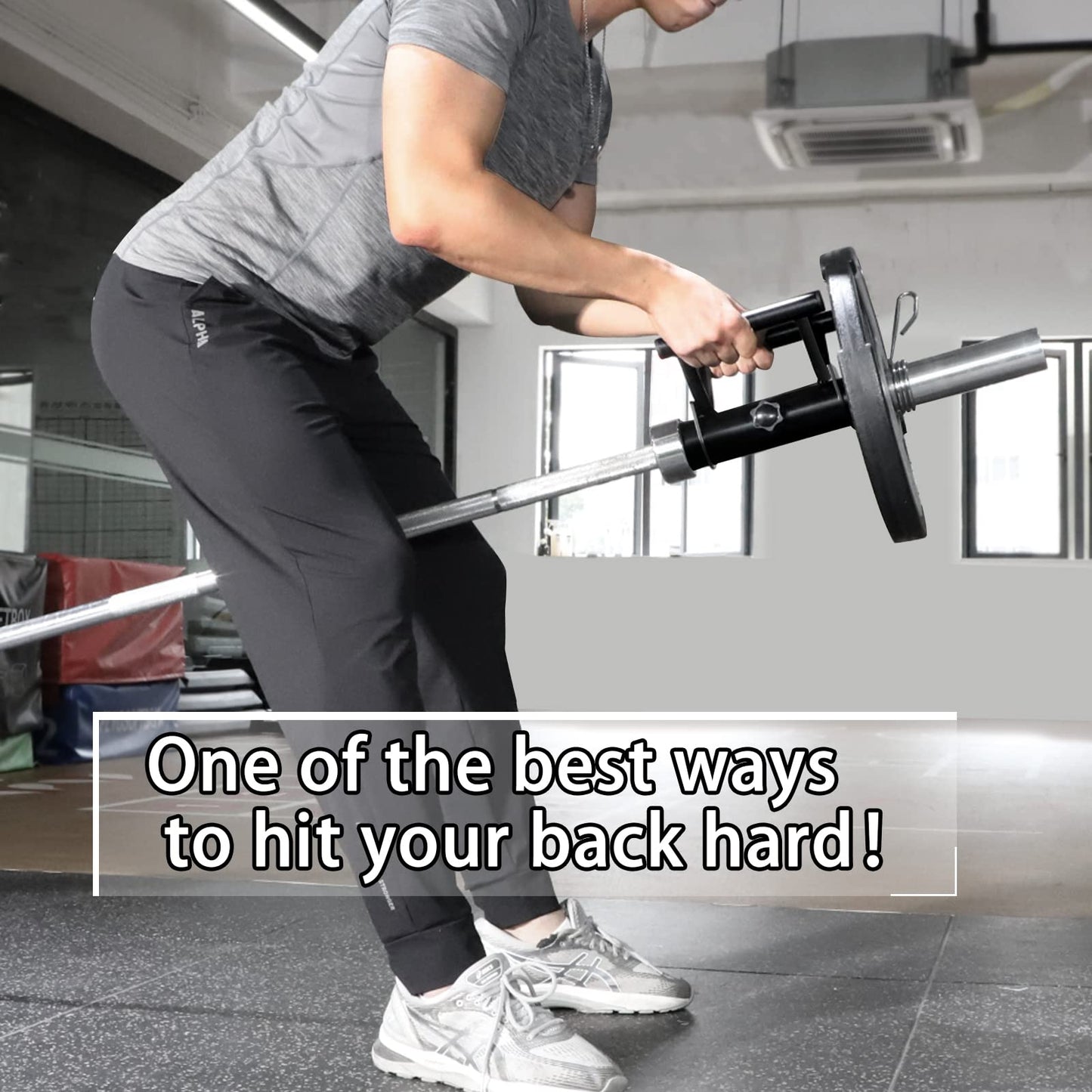 BRTGYM Landmine Handle T Bar Row Attachment for 2" Olympic Barbell, Solid Steel Black Powder-Coated, Ideal for Back Training