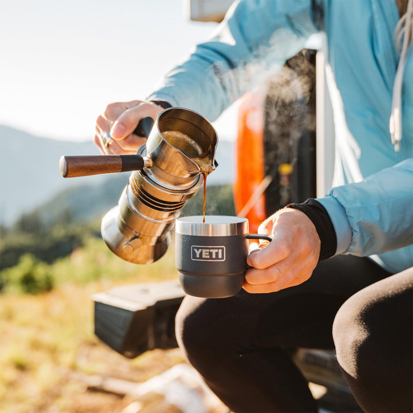 YETI Rambler 6 oz Stackable Mug, Stainless Steel, Vacuum Insulated Espresso/Coffee Mug, 2 Pack, Tropical Pink