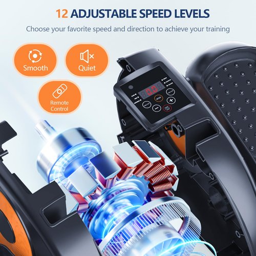 Elipse Leg Exerciser Electric as Seen on TV Under Desk Elliptical with 12 Adjustable Speed Quiet & Portable Peddler Exerciser for Seniors with Remote Control Leg Exerciser While Sitting for Seniors