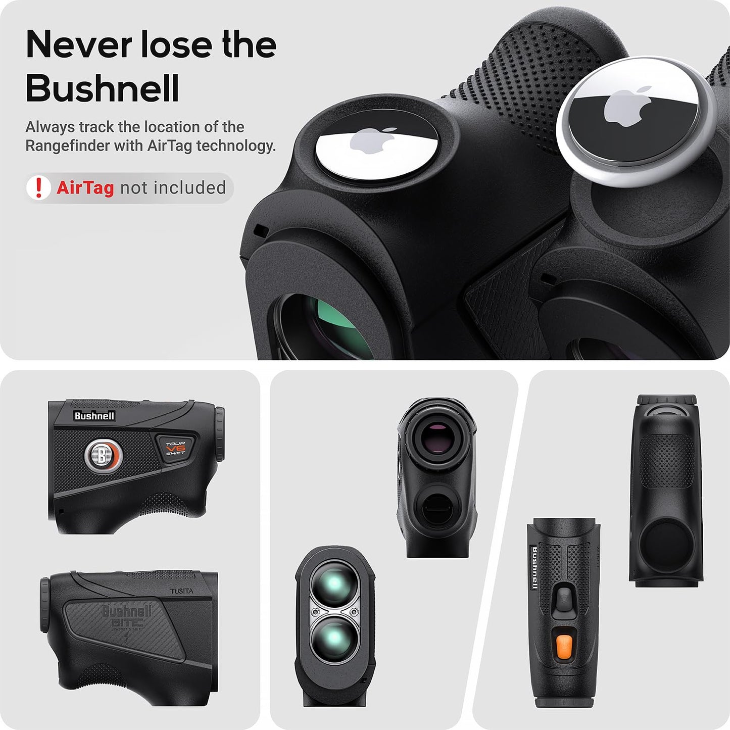 TUSITA Silicone Case Compatible with Bushnell Tour V6 / Tour V6 Shift Laser Golf Rangefinder - Black