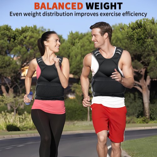 Ragebby Weighted Vest for Women and Men 4-10lb Adjustable Vest with 6 Ironsand Weights, Weight Vest with Reflective Strip for Running, Walking, Exercise, Strength Training