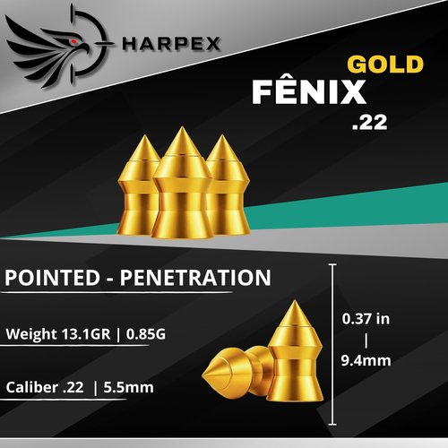 Fenix Gold Airgun Pellets .22 Caliber 13.1gr(0.85g) Pointed - 250ct