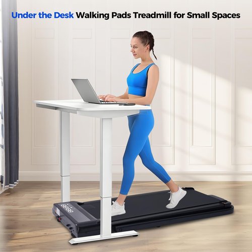 Foldable Treadmills for Home with Handles, Portable Folding Walking Pad Treadmills for Home Small, 3.0HP Walking Pads with Handle Bar, Small Electric Treadmill with LED Display, 320LBS