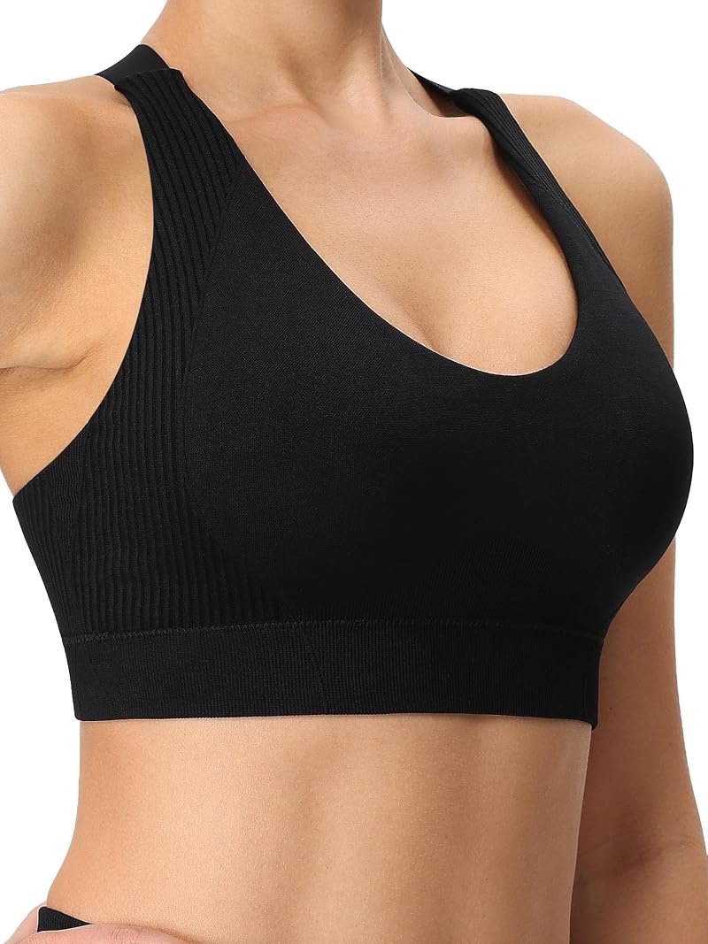 Adjustable High Support Sports Bra for Women - BYAWAY (Black, X-Large)