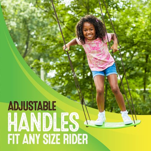 Swurfer Kick Stand Up Tree Swing Swingset Outdoor for Kids with Adjustable Handles, Weatherproof, Easy Installation, 200 lbs, Ages 6+, Green