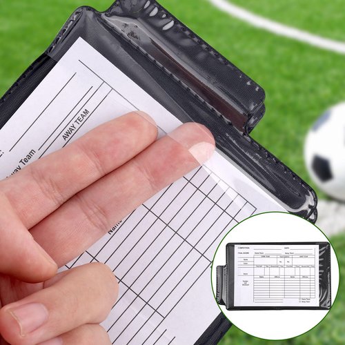 Gosknor Soccer Referee Card Set, 2pcs Warning Referee Red and Yellow Cards with Leather Case Recording Papers Pencil for Volleyball Football Baseball Rugby Ideal Coaches Accessories Kit