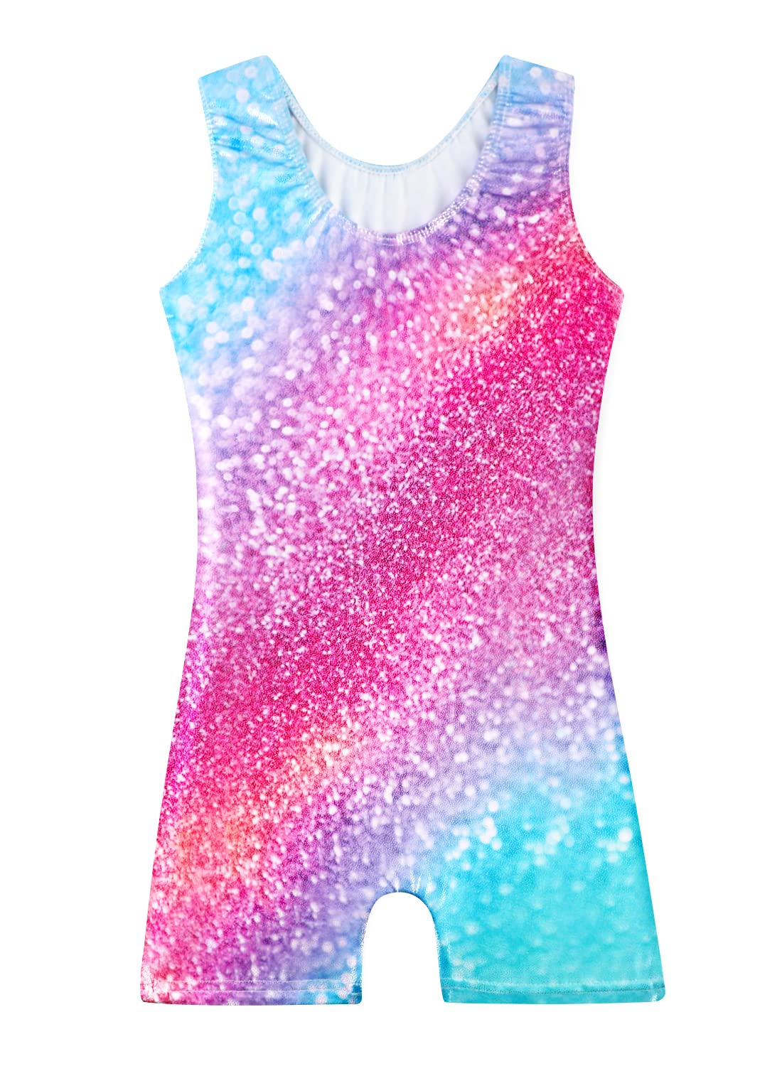 Girls Kids Leotards for Gymnastics 3t 4t Toddler Baby Girls Dance Clothes Sleeveless Gymnastic Biketard Colorful Sparkle (Sparkle Rainbow, 3-4 Years)