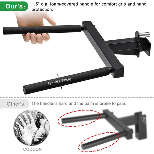 SELEWARE Y-Shaped Dip Bar for 3"x3" Power Rack with 5/8" or 1" Holes, Heavy Duty Dip Bar Attachment with Non-Slip Grips, Squat Rack Accessories for Home Gym Strength Training & Upper Body Workouts