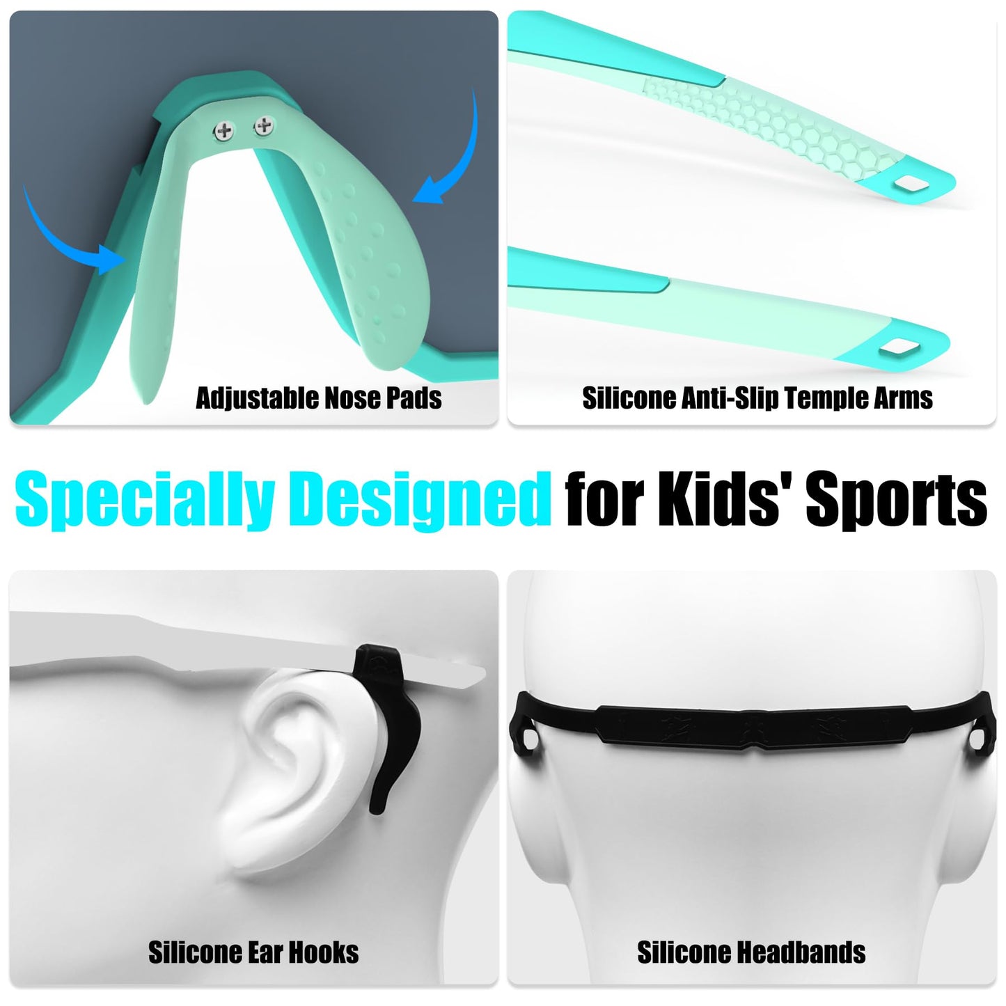 X-TIGER Kids Sunglasses Polarized Youth Baseball Sunglasses for 8-14 boys girls UV400 Sports Softball Cycling Glasses