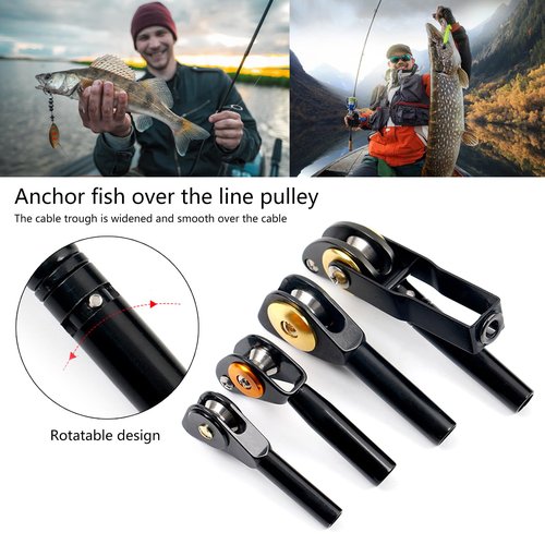 ZHORCIN Rustproof Pulley Fishing Rod Guide Tip Fishing Rod Guide Tip Rod Components Guide Tip Roller Rings Double Roller
