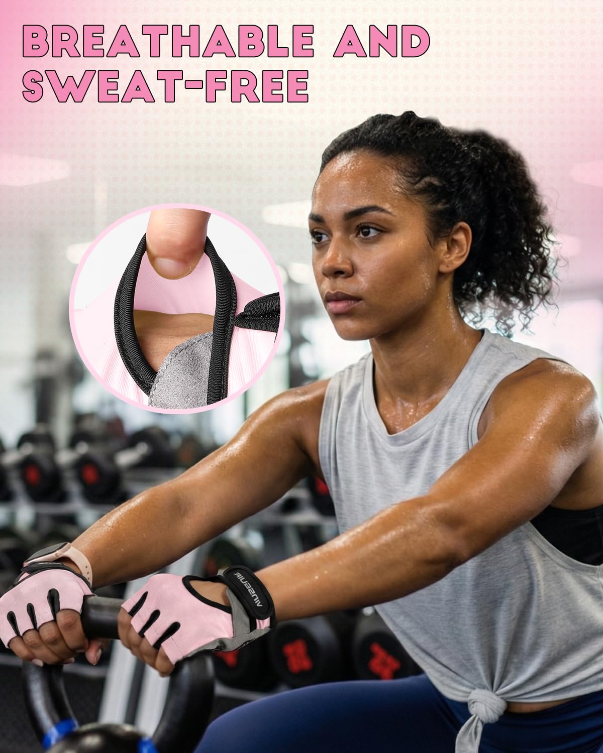 VINSGUIR Workout Gloves for Men and Women, Weight Lifting Gloves with Excellent Grip, Lightweight for Gym Exercise, Cycling, Cross Training, Pull ups, Fitness, Climbing and Rowing