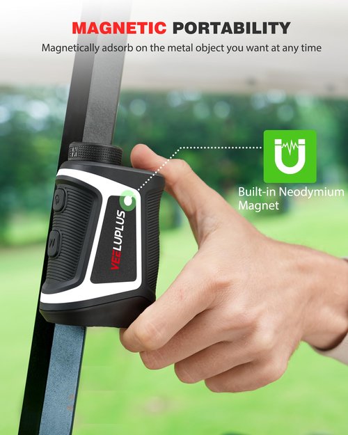 VEELUPLUS Golf Rangefinder with Slope, Golf- 660 Pro Laser Rangefinder, Flag Pole Locking Vibration, 6X Magnification, Rechargeable, Golf Accessories Magnet Mount Rangefinders with LCD Clarity View
