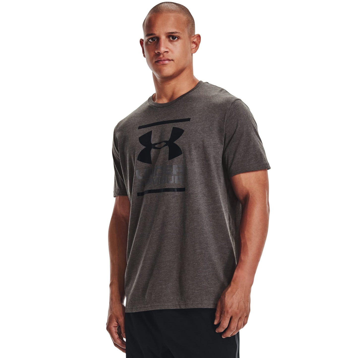 Under Armour Men's Global Foundation Short-Sleeve T-Shirt , Charcoal Medium Heather (019)/Black, Large