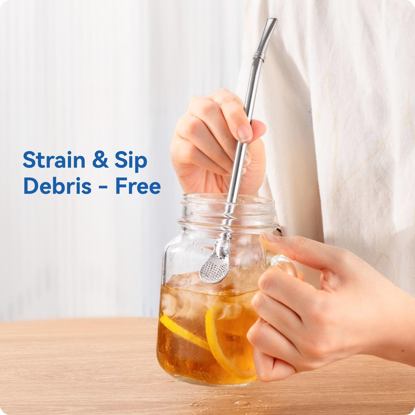 Prurex 6mm (0.24") Diameter Stainless Steel Straw - 215mm (8.5") Long, Ideal for Coffee, Tea & 16oz Travel Mugs - Slim Fit & Reusable