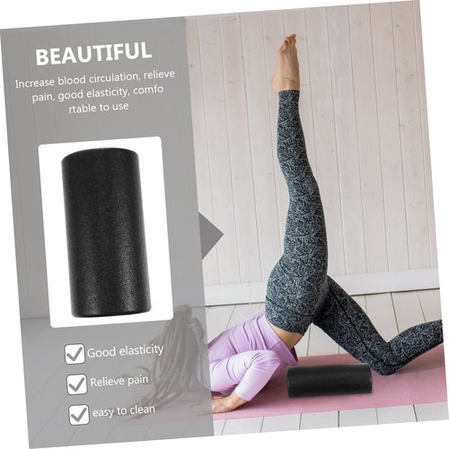 Toddmomy Yoga Column Legs Workouts Yoga Lower Back Half Foam Roller Muscle Back Roller Support Muscles Stick Gym Round Legs Pilates Fitness Equipment Black