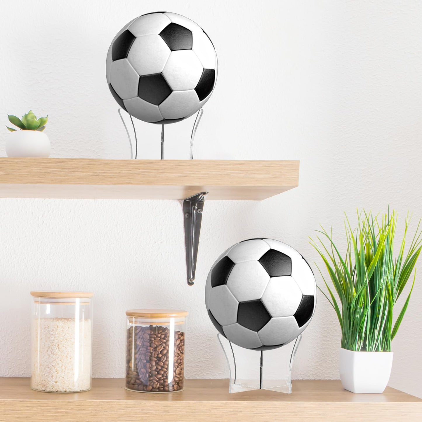 12 Pack Acrylic Ball Display Stand, Basketball Holder Stand, Soccer Ball Holder Display, for Sports Memorabilia