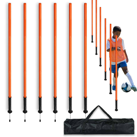 AKABIKE Agility Training Poles Set (Spike/Water/Rubber Base with 3.3ft/1m to 4.9ft/1.5m Poles)