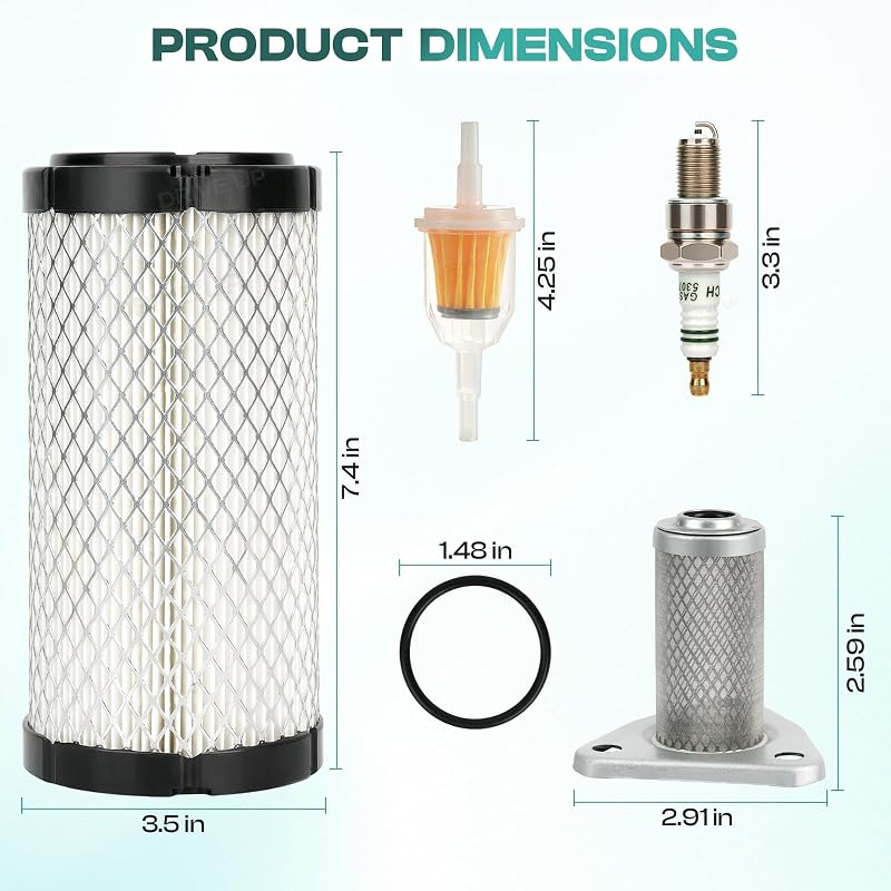 EZGO Golf Cart Tune Up Kit — Air Filter, Oil Filter, Spark Plugs for 2005-2009 TXT & 1996-Up ST350
