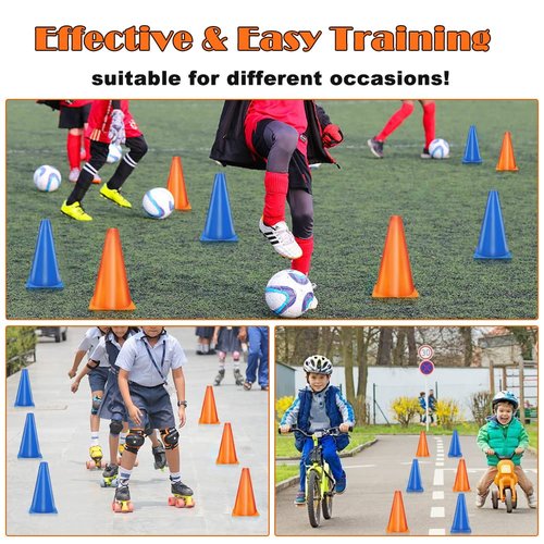 MIVERYEA Cones Sports, 9 Inch Training Cones for Soccer Practice, 15 Pack Agility Field Cone Set for Drills Football Basketball, Plastic Orange Cones for Outdoor Indoor Games