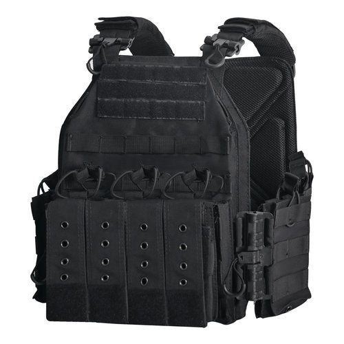 JOMAILIEEL Tactical Vest Quick Release 1000D Waterproof Nylon Breathable Lining MOLLE System Adjustable Shoulder Straps Mag Panels Airsoft Military for Men Plate Carrier Outdoor Training Security Use