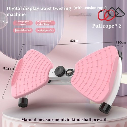 Flexforge Pilates Twister, Flex Forge Core Trainer - Full Body Workout, Non-Slip Twist Board, Flexforge Waist Twister Machine with Digital Display and Resistance Bands for Women/Men (Pink-B)