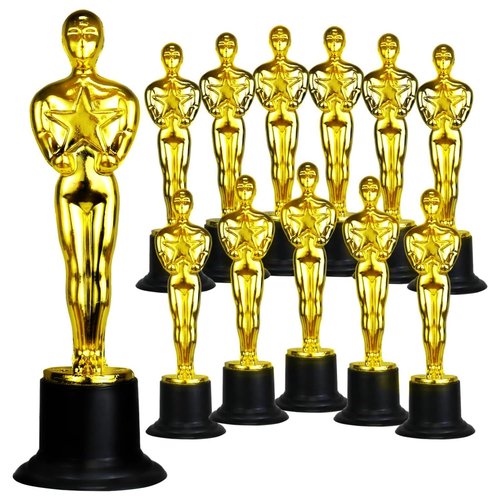 GiftExpress 24-Pack 6" Gold Award Trophy, Award Statues, Statues Trophies for Award Ceremony, Appreciation Gift (Pack of 24)