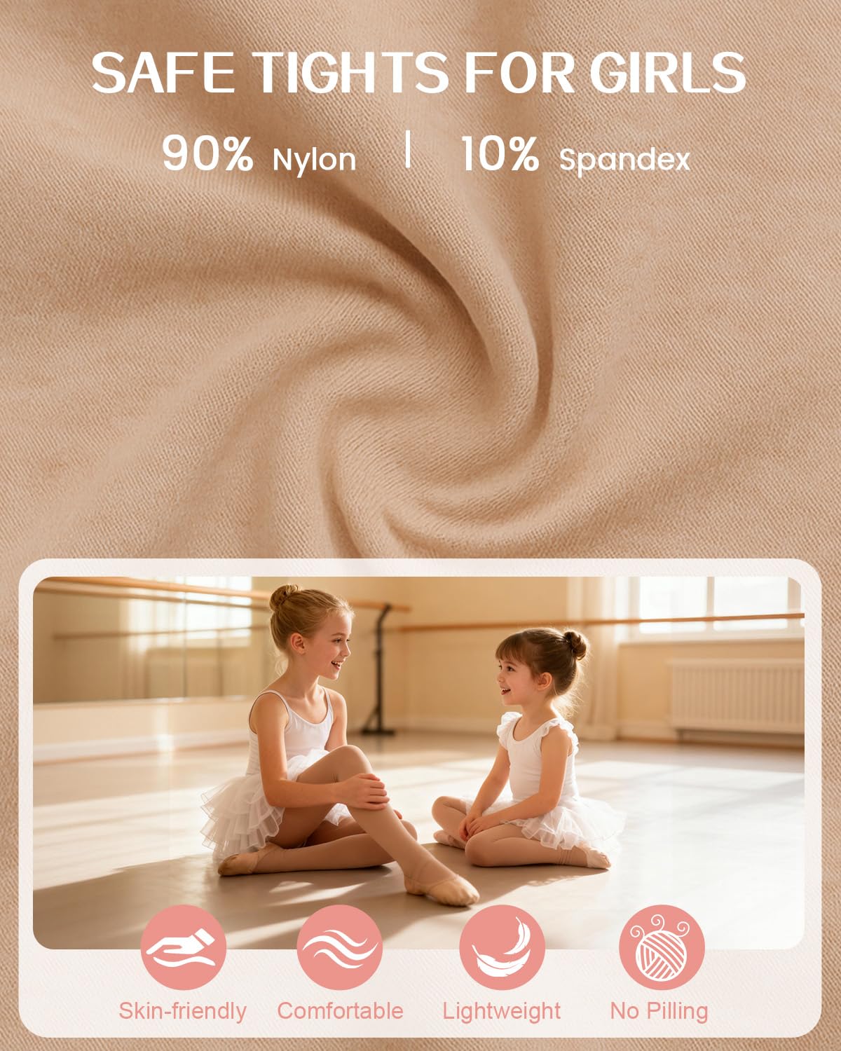 Century Star Toddler Ballet Tights White for 1-3t Girls-Soft Footed Dance Tights Leggings
