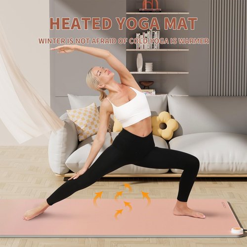 Heating Yoga Mat, Adjustable Temperature Heating Floor Mat, Foot Warmer, Winter Safe Heating Carpet, Suitable for Keeping Warm During Yoga, Pilates, Sports, and Home Office