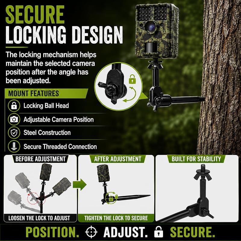 Nuobake Trail Camera Mount 2-Pack, Screw-In Tree Mounts for 1/4-20 Cameras & Accessories