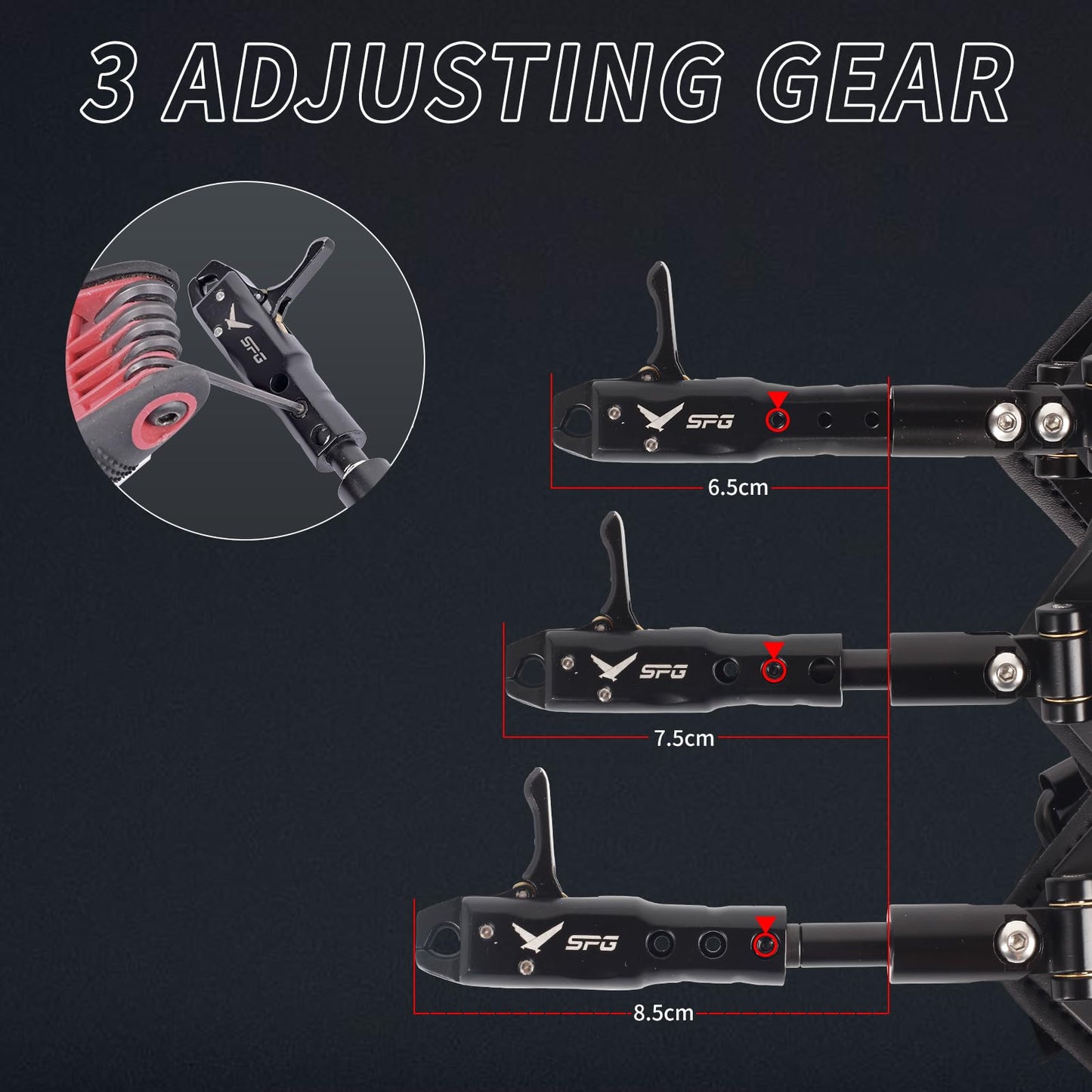 SPG Bow Release for Compound Bow, Comfortable Wrist Strap Archery Release Trigger for Arrow Release, Adjustable Compound Bow Release Aids 360° Rotate Caliper with Foldback Design (Camo)