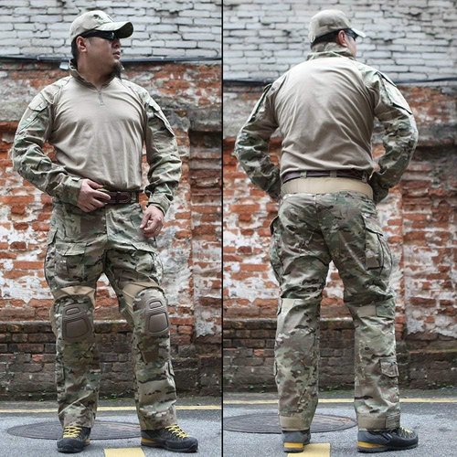 Paintball Equipment Tacticam bdu Emerson Combat G3 Uniform with Knee Pad Multicam MC (M)