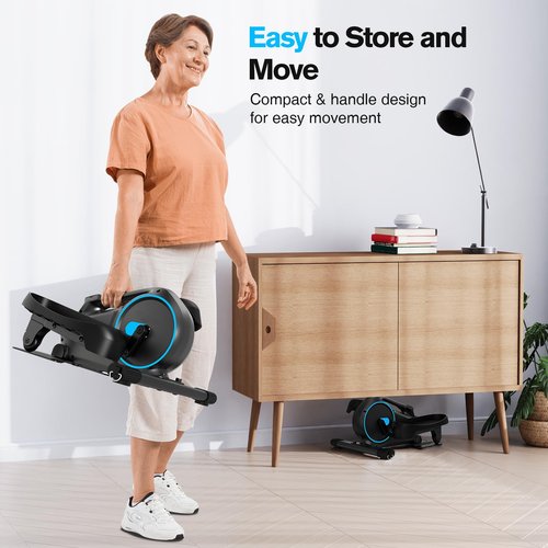 Under Desk Elliptical, Manual Elliptical Exercise Machine, Quite Foot Pedal Exerciser for Home Use, Compact Foot &Leg Pedal Exerciser for Seniors, Max Load 300LBS