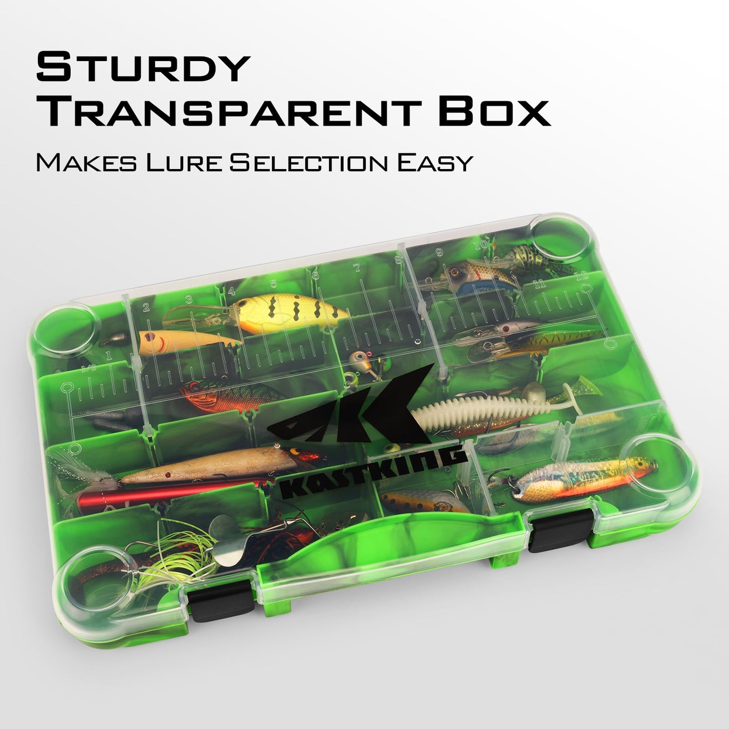KastKing Bait Vault Camouflage Tackle Box, Plastic Fishing Tackle Box Storage Organizer with Removable Dividers, 4 Packs Tackle Trays Terminal Tackle Storage, Rounded Corner Lure Boxes