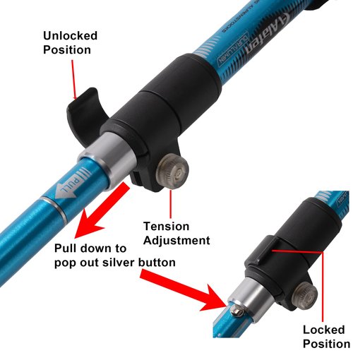 A ALAFEN Lightweight Collapsible Trekking Pole - 7075 Aluminum Adjustable Walking Stick for Hiking & Travel, Foldable Quick-Lock Design, Single Pole for Adults & Seniors