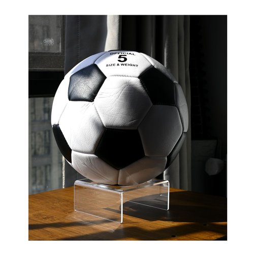 loyajun Clear Acrylic Football Stand, Display Holder for Basketball, Volleyball, Soccer Ball and Other Sports Memorabilia Home Decoration (1 pack)