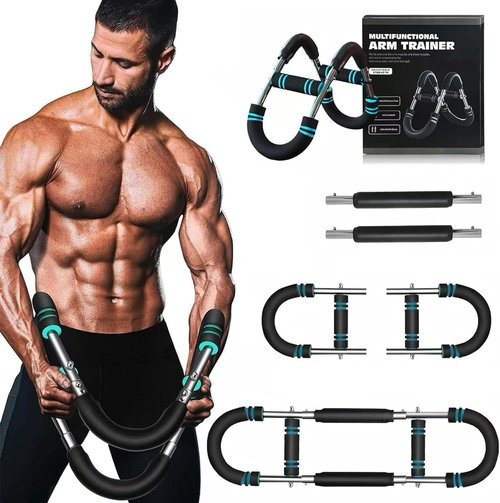 Twister Arm Trainer, 40-100lb Adjustable Chest Workout Equipment Power Twist Arm Trainer, Forearm Strengthener, Portable Spring Resistance for Home Fitness (Blue)