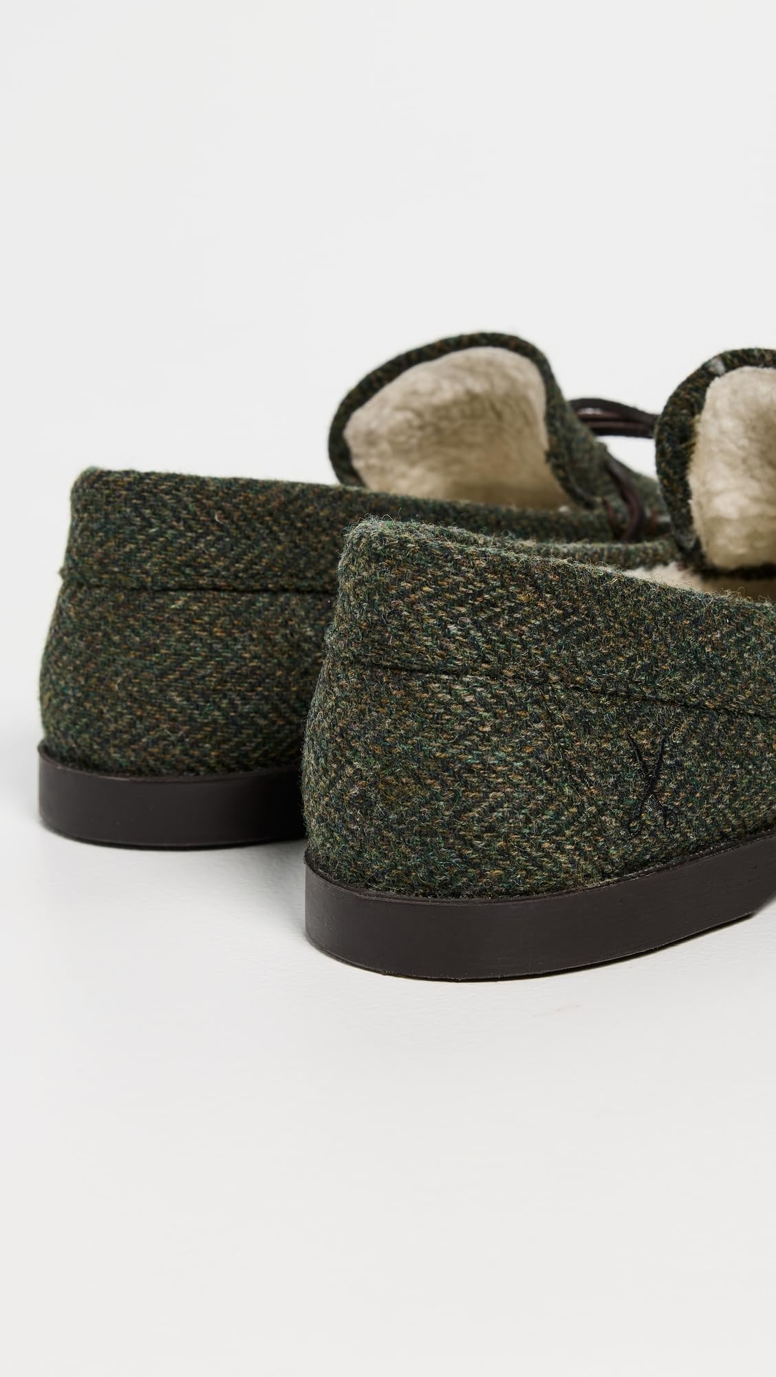 Manebi Men's Fleece Lined Moccasin Slippers, Military Green, 8 Medium US