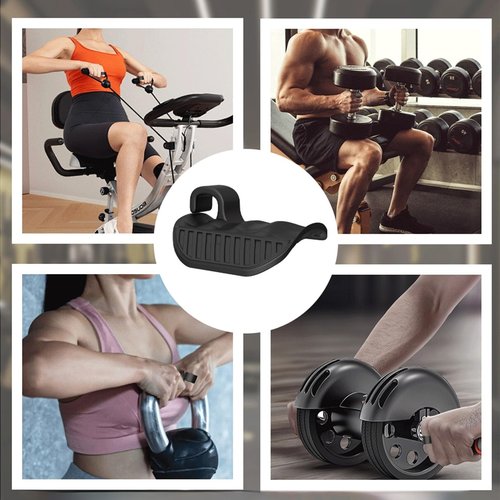 Weight Lifting Grips for Men Women, Rubber Gym Grips Pads for Palm Protection, Anti-Slip Hand Palm Protection Wrist Wraps, Fingerless Workout Gloves for Men, Exercise Support Accessories (Black)