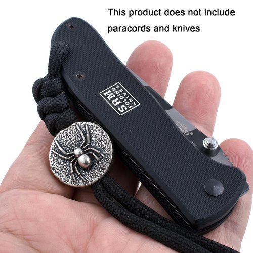 FLAMEDUKE Knife Lanyard Beads - Hand-Cast Pure Copper Paracord Beads for Knives 0.24" Hole Fits 550 Cord & Tactical Gear Knife Bead for EDC, Survival & Men’s Gifts (FD-11S)