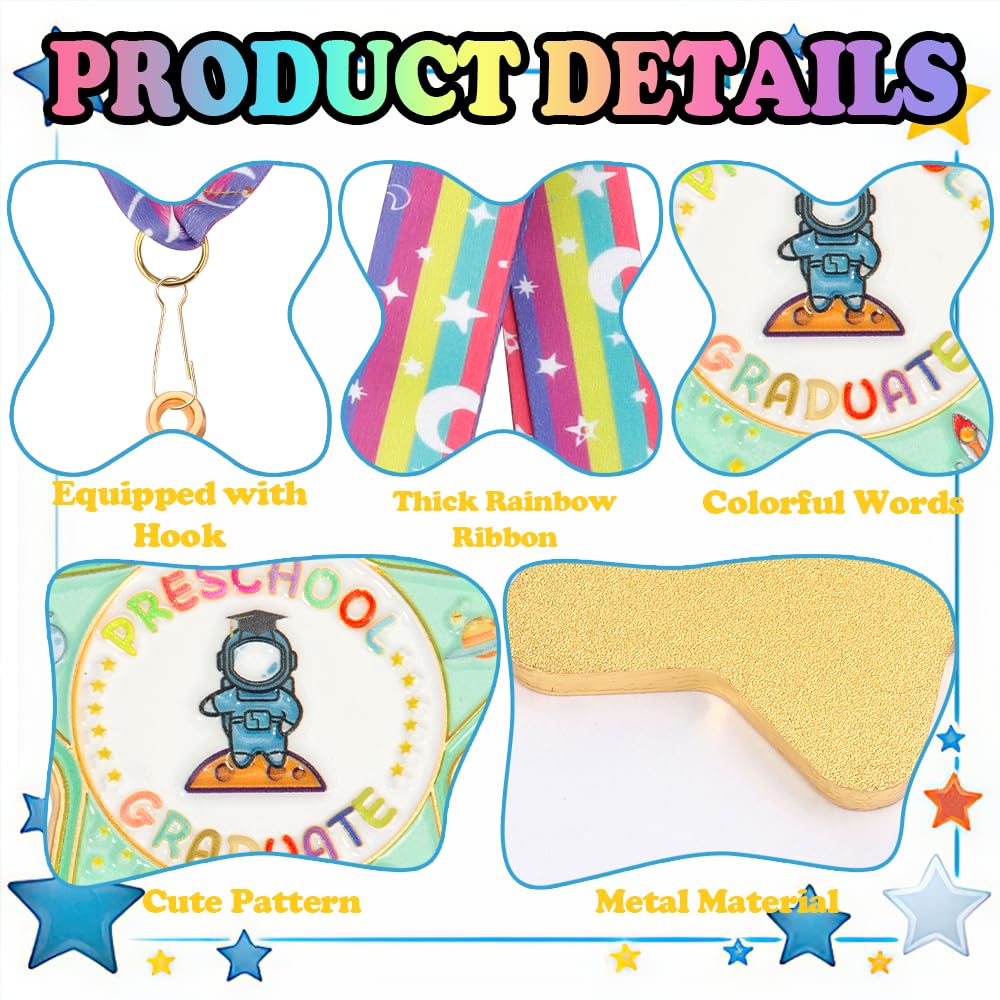 Preschool Kindergarten Graduation Medal, Preschool Kindergarten Congrats Graduation Medal for Kids, Metal Medals Awards Medallion with Neck Ribbon for Kids Students Graduate Gift Party Decoration 2026